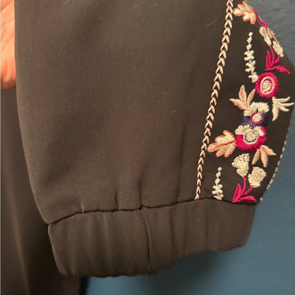 Parker Black Jogger Pants with Floral Embroidery S - Picture 5 of 7